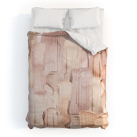 UtArt Shiny Metal Copper Hand Drawn Comforter