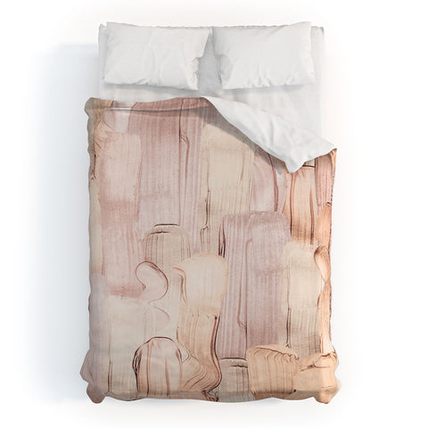 UtArt Shiny Metal Copper Hand Drawn Duvet Cover