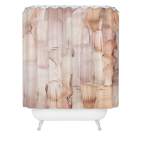 UtArt Shiny Metal Copper Hand Drawn Shower Curtain
