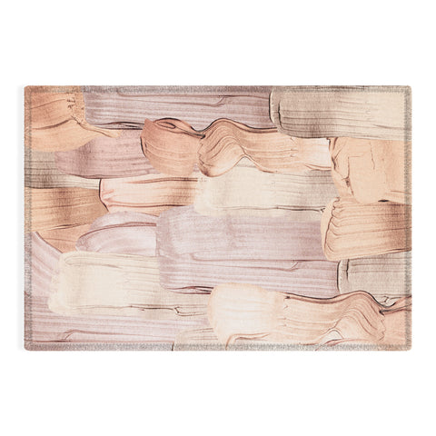 UtArt Shiny Metal Copper Hand Drawn Outdoor Rug