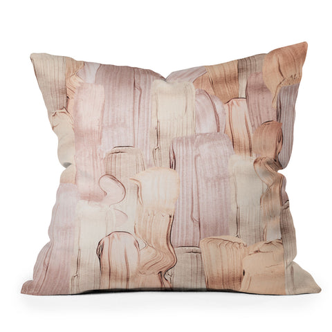 UtArt Shiny Metal Copper Hand Drawn Throw Pillow