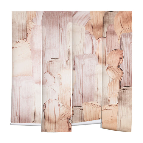 UtArt Shiny Metal Copper Hand Drawn Wall Mural