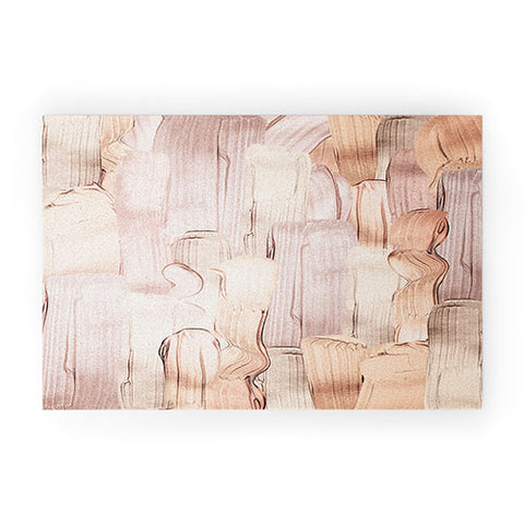 UtArt Shiny Metal Copper Hand Drawn Welcome Mat