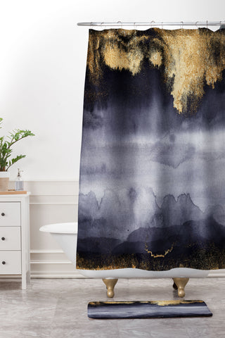 UtArt Thunderstorm I Shower Curtain And Mat
