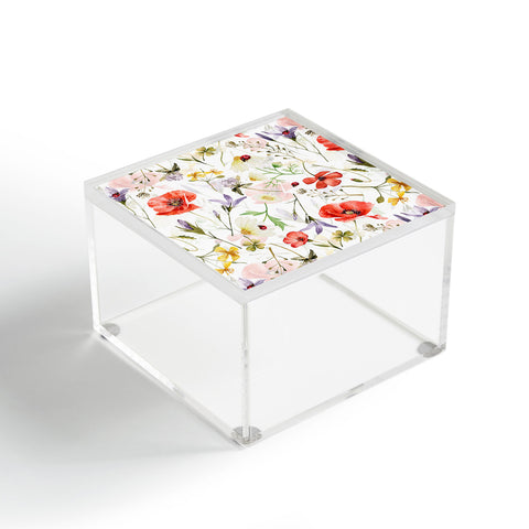 UtArt Watercolor Poppies Cornflowers Acrylic Box