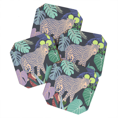 Uzualsunday Hello Leopard Coaster Set