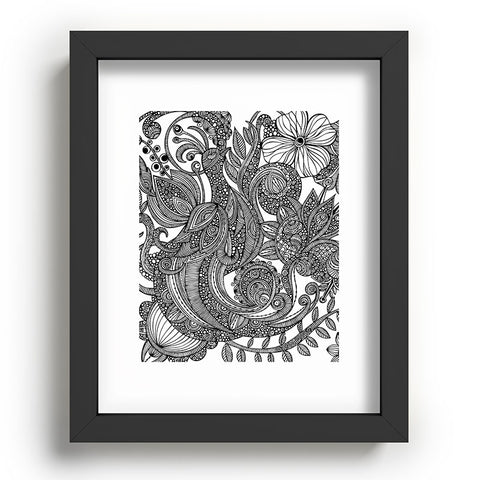 Valentina Ramos Bird In Flowers Black White Recessed Framing Rectangle