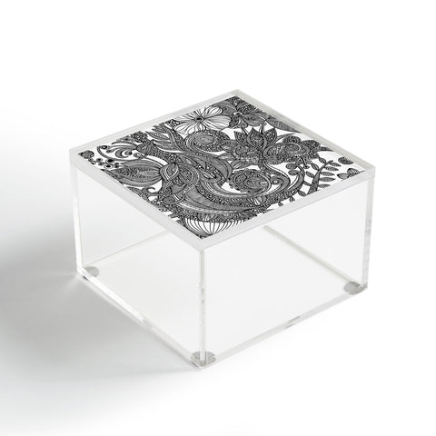 Valentina Ramos Bird In Flowers Black White Acrylic Box