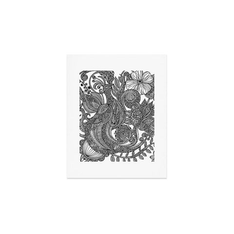Valentina Ramos Bird In Flowers Black White Art Print