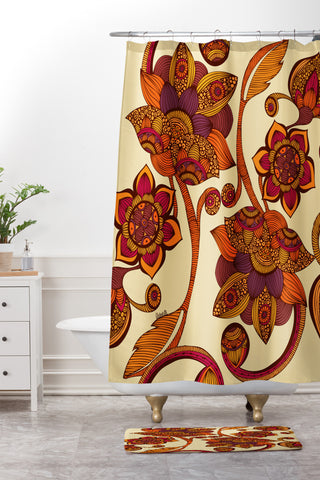 Valentina Ramos Boho Flowers Shower Curtain And Mat