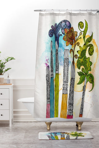 Valentina Ramos Brushtopia Shower Curtain And Mat
