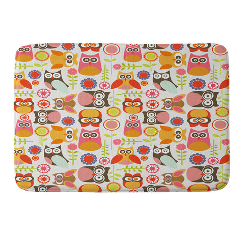 Valentina Ramos Cute Little Owls Memory Foam Bath Mat