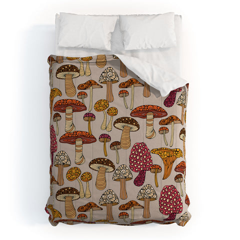 Valentina Ramos Doodle Mushrooms Comforter