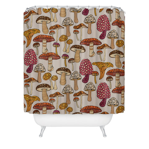 Valentina Ramos Doodle Mushrooms Shower Curtain