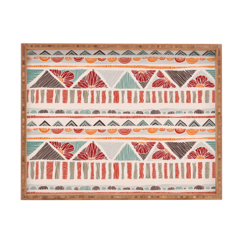 Valentina Ramos Ethnic boho stripes Rectangular Tray