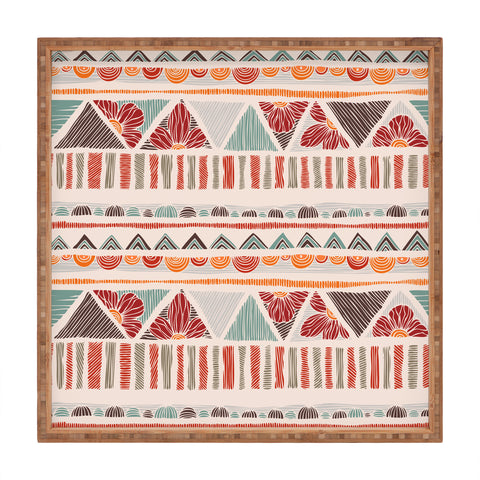 Valentina Ramos Ethnic boho stripes Square Tray