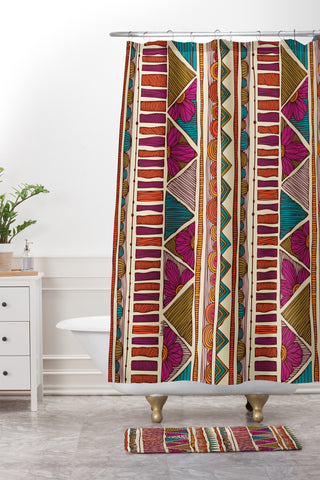 Valentina Ramos Ethnic Stripes Shower Curtain And Mat