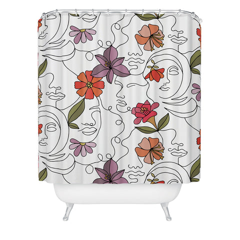 Valentina Ramos Faces and Flowers Shower Curtain