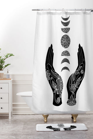 Valentina Ramos Hand and Moon Shower Curtain And Mat