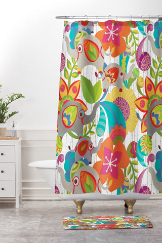 Valentina Ramos Little Elephants Shower Curtain And Mat