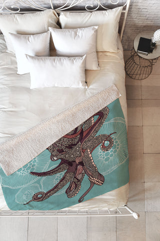 Valentina Ramos Octopus Bloom Fleece Throw Blanket