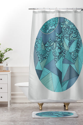 Valentina Ramos Omega Blue Shower Curtain And Mat