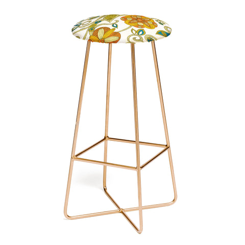 Valentina Ramos Orange Flowers Bar Stool