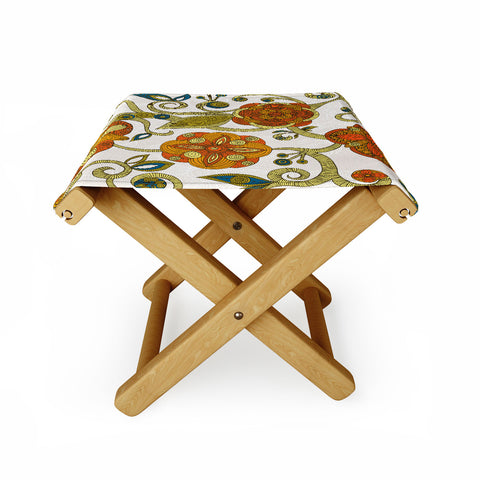 Valentina Ramos Orange Flowers Folding Stool