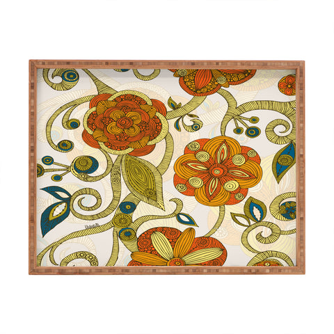 Valentina Ramos Orange Flowers Rectangular Tray