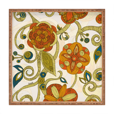 Valentina Ramos Orange Flowers Square Tray