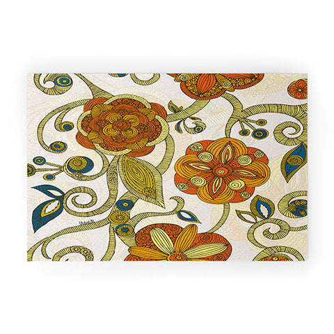 Valentina Ramos Orange Flowers Welcome Mat