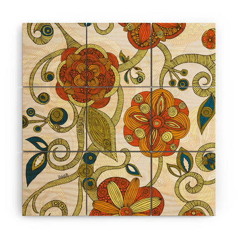 Valentina Ramos Orange Flowers Wood Wall Mural