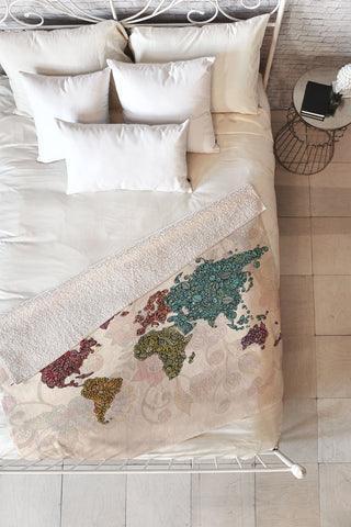 Valentina Ramos Paisley World Fleece Throw Blanket
