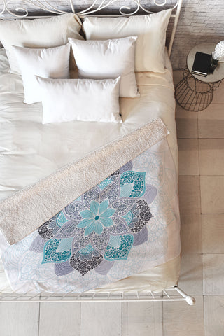 Valentina Ramos Petunia Mandala Fleece Throw Blanket