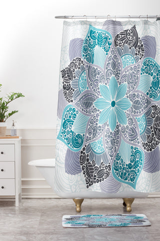 Valentina Ramos Petunia Mandala Shower Curtain And Mat