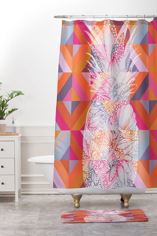 Valentina Ramos Pineapple art Shower Curtain And Mat