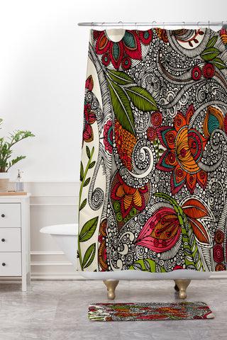 Valentina Ramos Random Flowers Shower Curtain And Mat