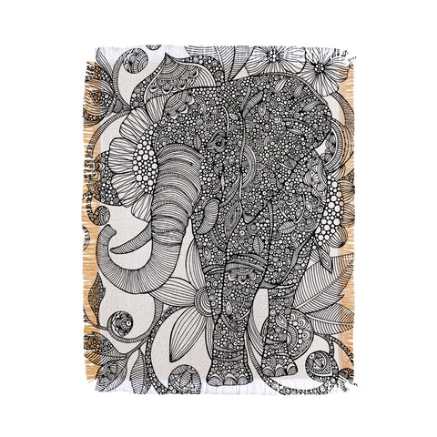 Valentina Ramos Ruby the Elephant lines Throw Blanket