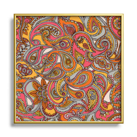 Valentina Ramos Spring Paisley Metal Square Framed Art Print