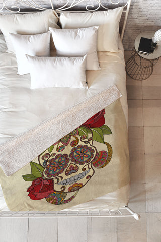 Valentina Ramos Sugar Skull Fleece Throw Blanket