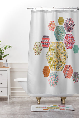 Valentina Ramos Summer honeycomb Shower Curtain And Mat