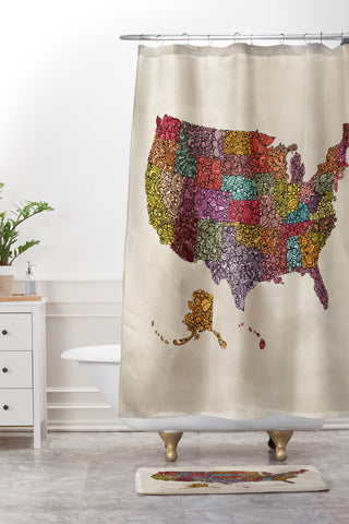 Valentina Ramos The home of the Brave Shower Curtain And Mat