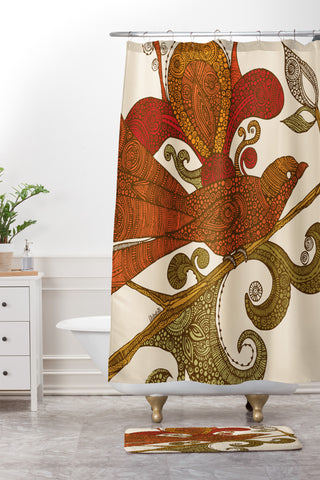 Valentina Ramos The Orange Bird Shower Curtain And Mat