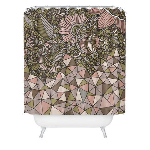 Valentina Ramos Triangle and Flowers Shower Curtain