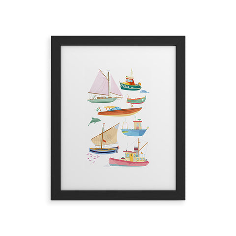 Valeria Frustaci Boats poster Framed Art Print