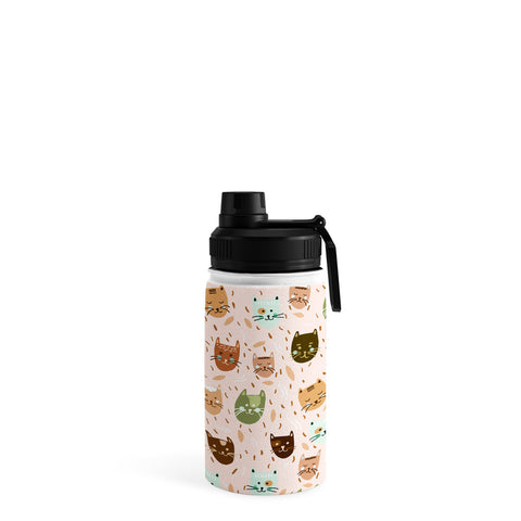 Valeria Frustaci Cats pattern retro Water Bottle