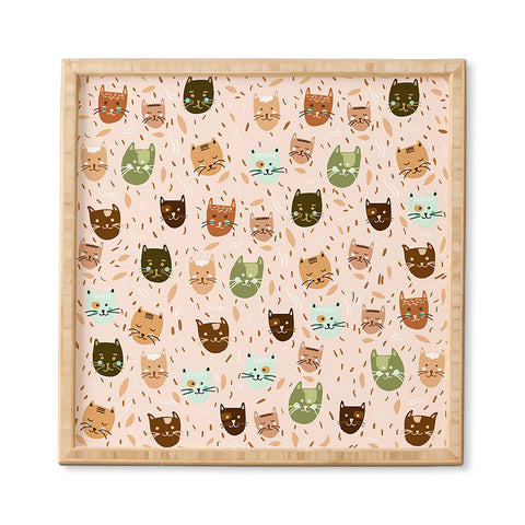 Valeria Frustaci Cats pattern retro Framed Wall Art