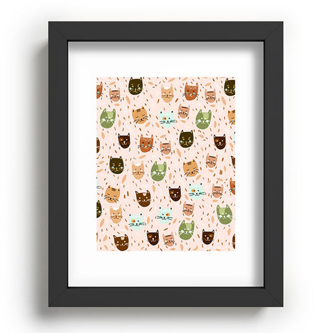 Valeria Frustaci Cats pattern retro Recessed Framing Rectangle