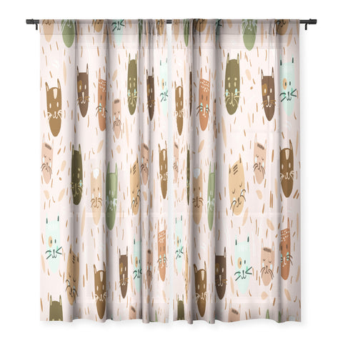 Valeria Frustaci Cats pattern retro Sheer Non Repeat