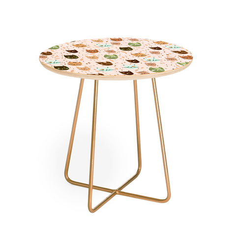 Valeria Frustaci Cats pattern retro Round Side Table